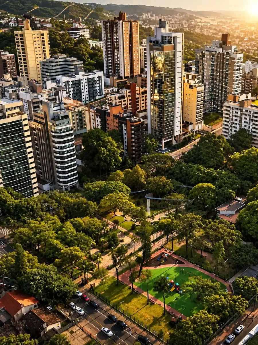 Vista aérea da Praça do Congresso e do entorno do Le Jardin